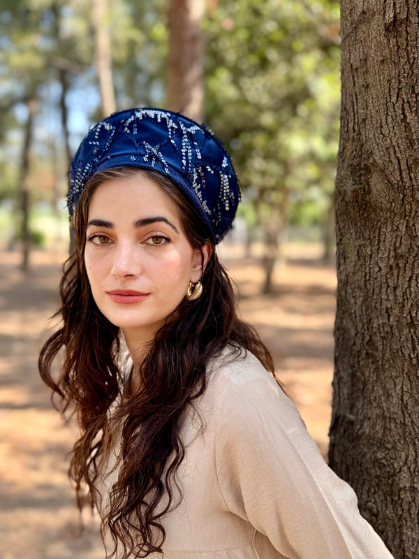 ⁨⁨⁨⁨ כובע שיק קומפורט פרנזים כחול כסף ⁩⁩⁩⁩ (7907269738672)
