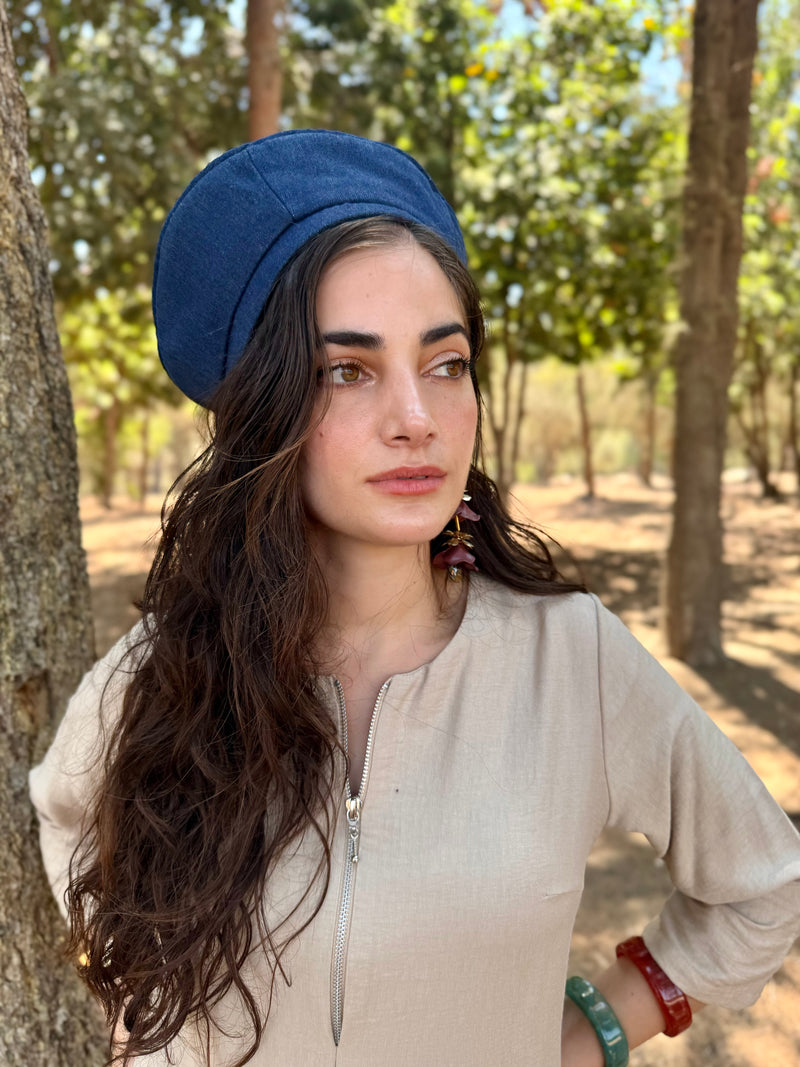 כובע שיק ג׳ינס כחול כהה (7900048982192)