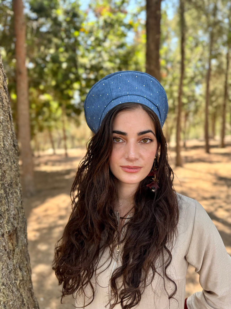 כובע שיק ג׳ינס כחול אבנים (7900049342640)